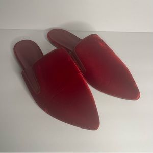Jenni Kayne Red Velvet Mules